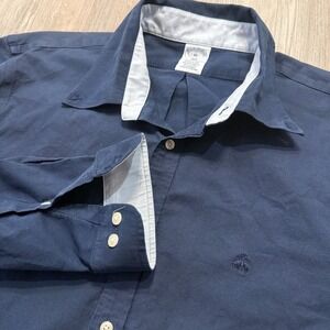 Brooks Brothers Mens XL Regular Fit Non Iron Stretch Navy Oxford Button Shirt